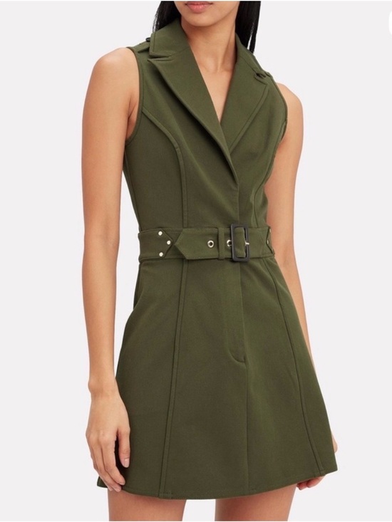 10 Crosby Derek Lam Dresses & Skirts - Derek Lam Army Green Belted Trench Dress Size 4
